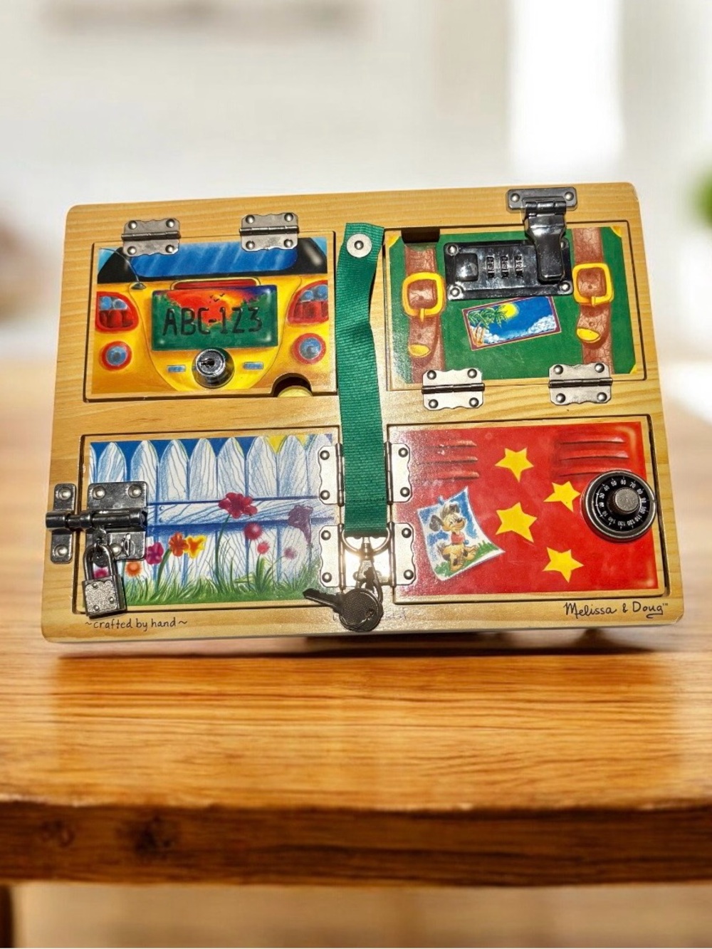 Melissa & Doug Locks and Keys Board — Unlock the Picture Behind Each Door